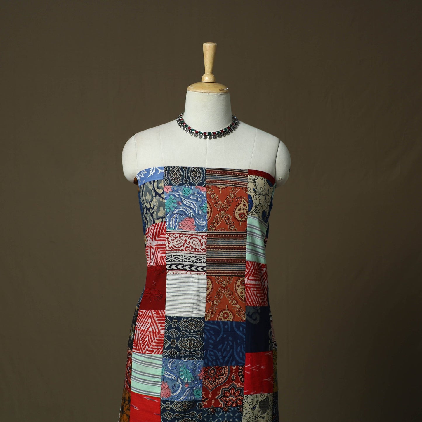 Multicolor - tukdi patchwork cotton unstitched kurta