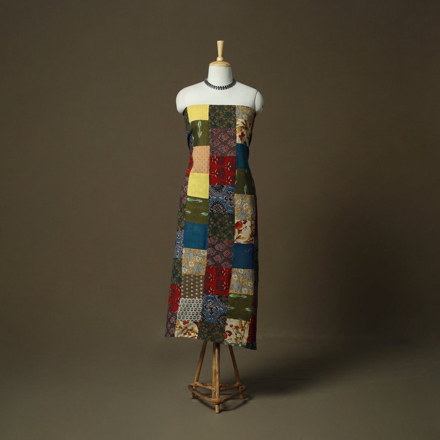 Multicolor - tukdi patchwork cotton unstitched kurta