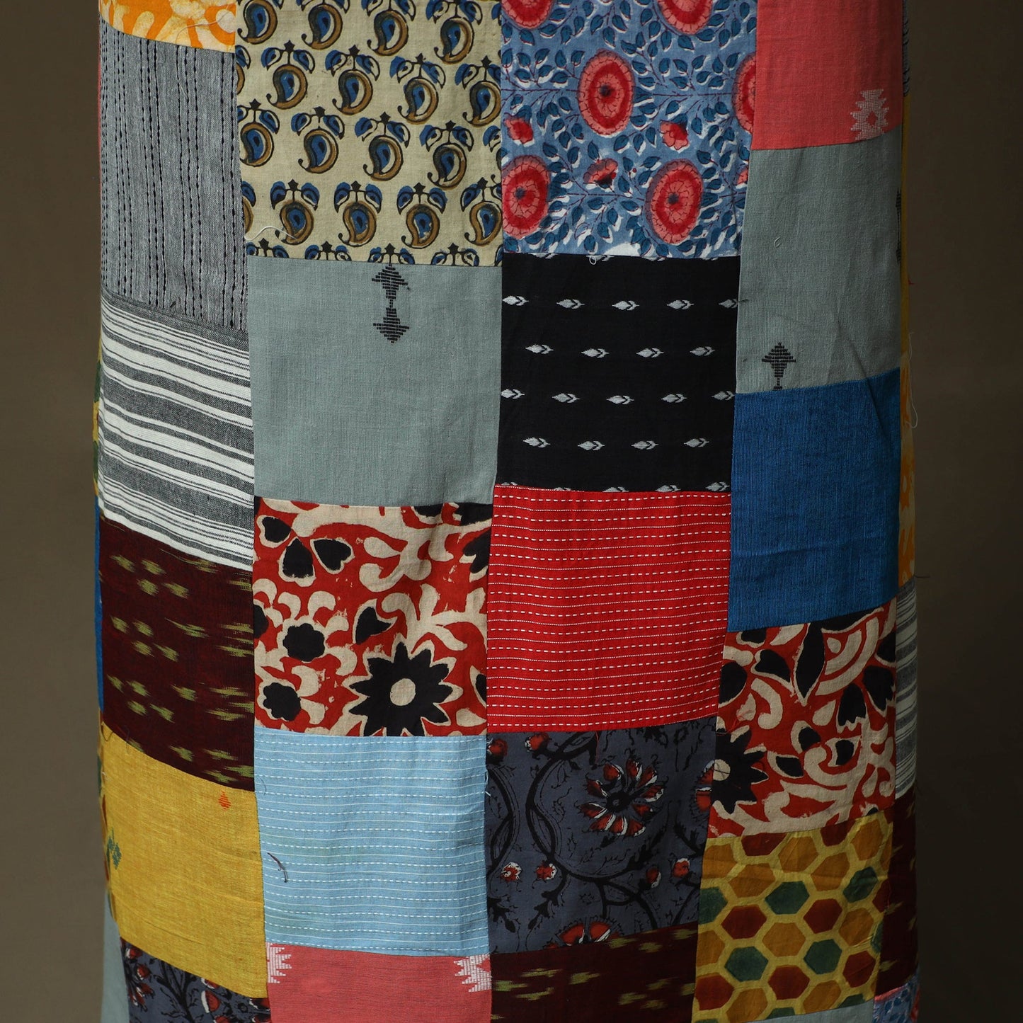 Multicolor - tukdi patchwork cotton unstitched kurta
