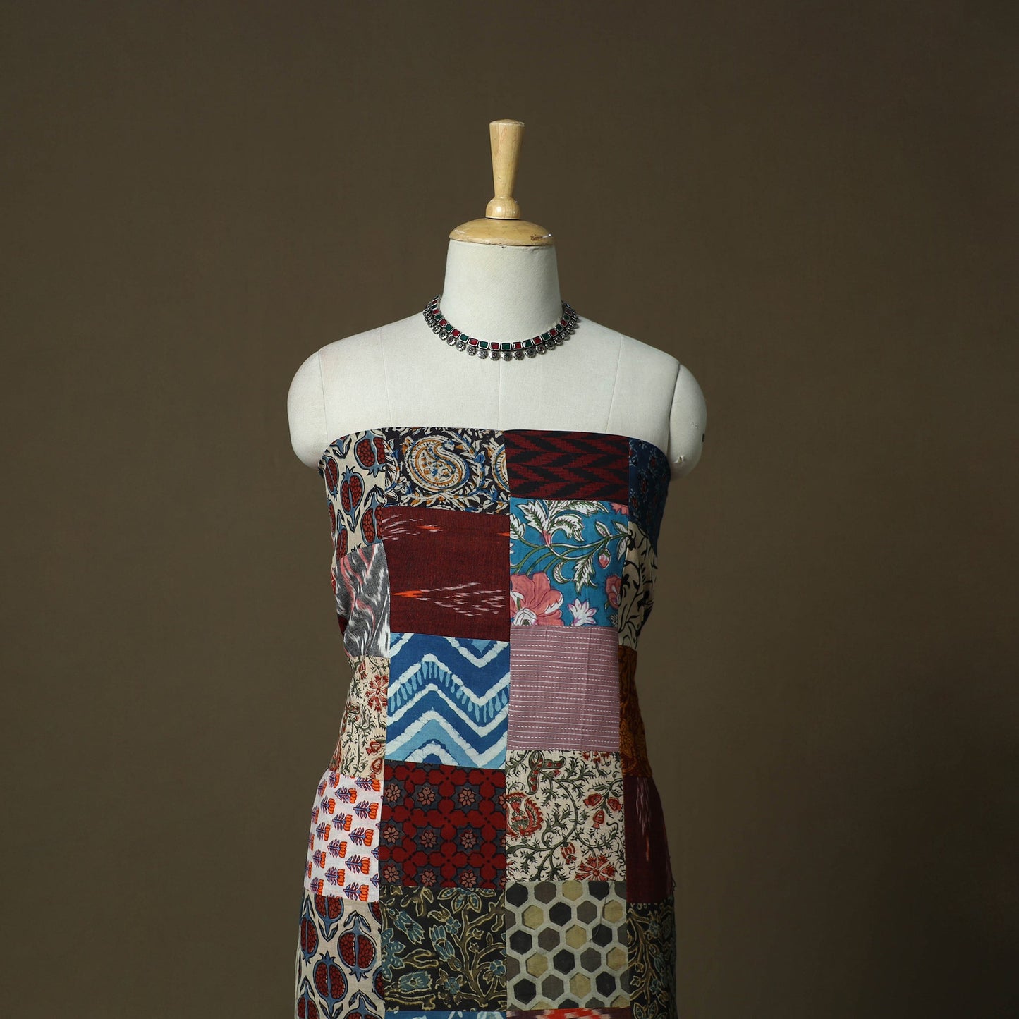 Multicolor - tukdi patchwork cotton unstitched kurta