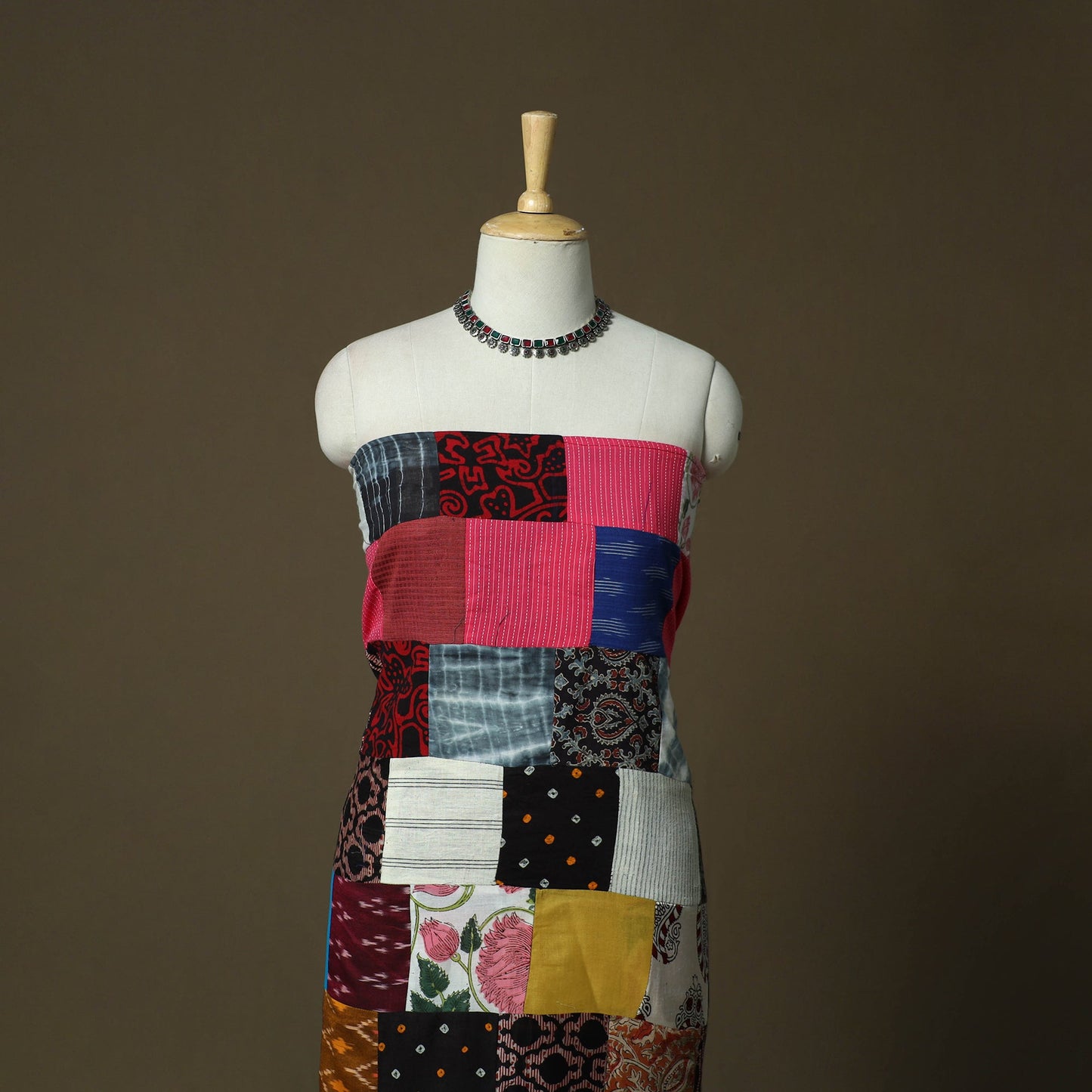 Tukdi patchwork cotton unstitched kurta material (2.6m) 06