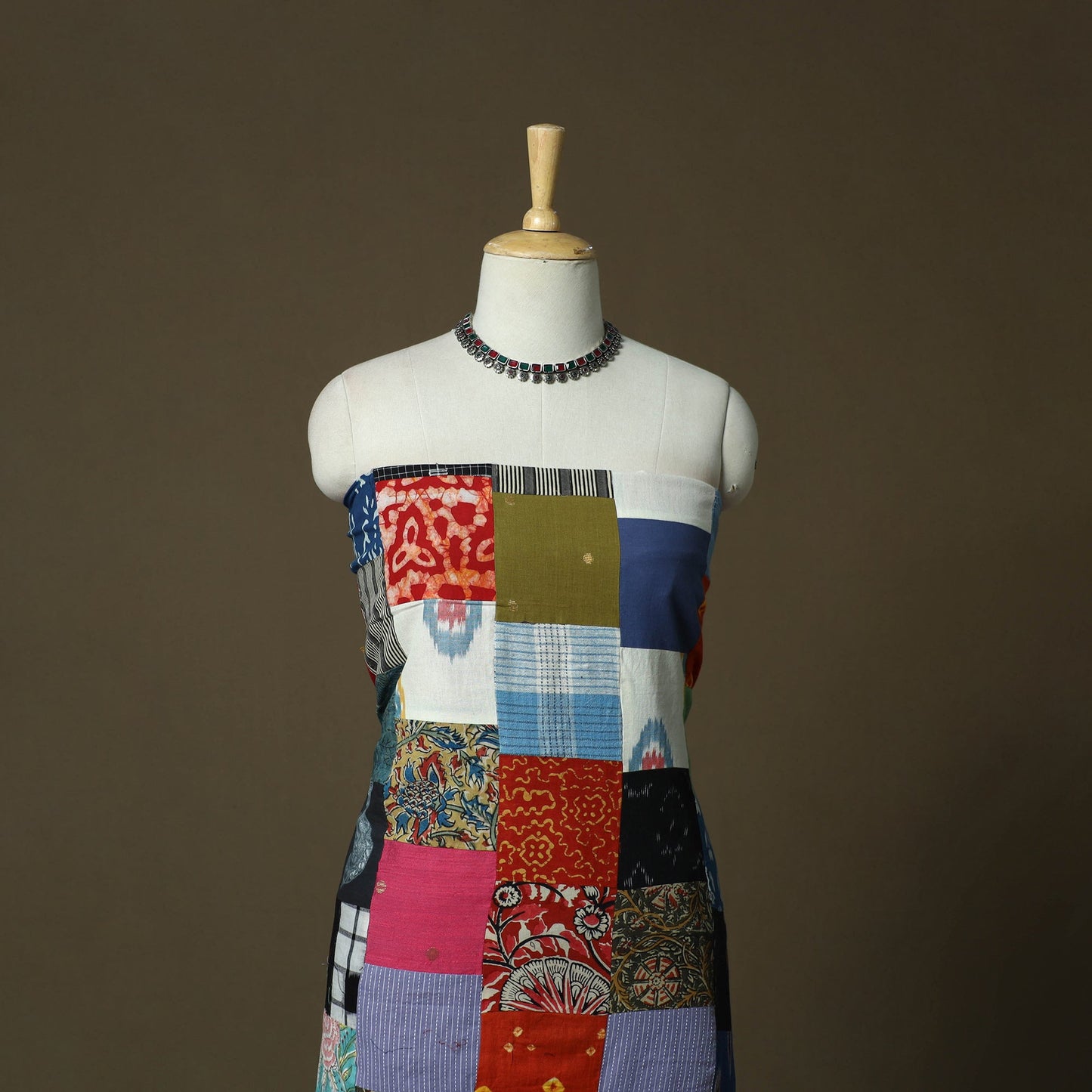 Multicolor - tukdi patchwork cotton unstitched kurta