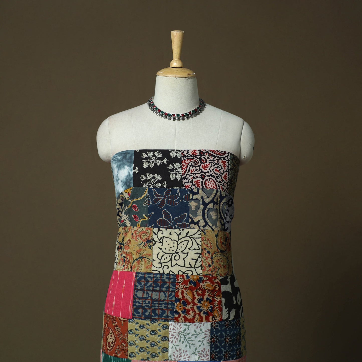 Multicolor - tukdi patchwork cotton unstitched kurta