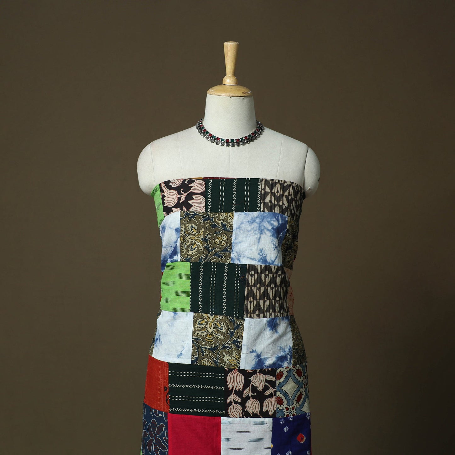 Multicolor - tukdi patchwork cotton unstitched kurta