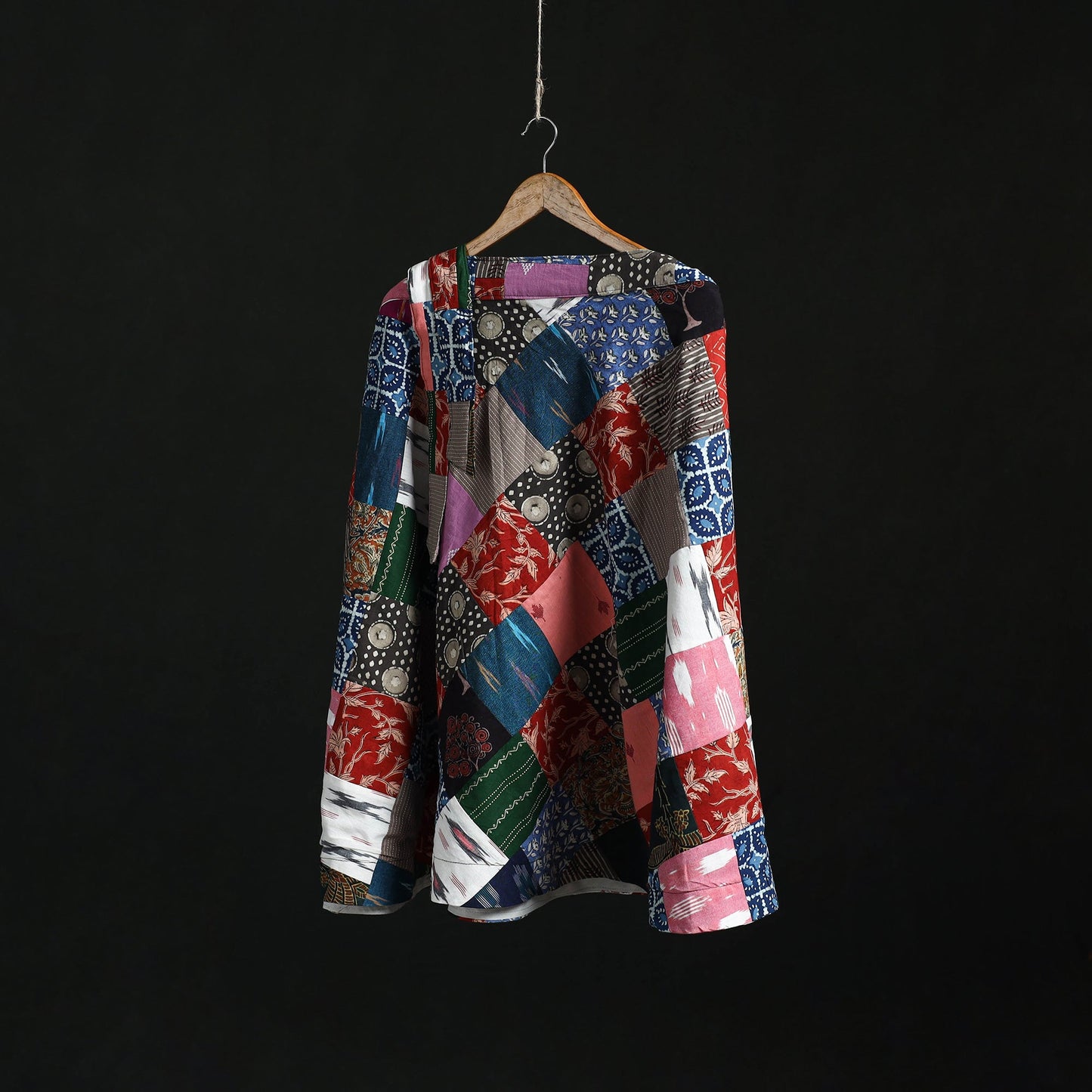 Tukdi patchwork cotton wrap around skirt 07 - handcrafted