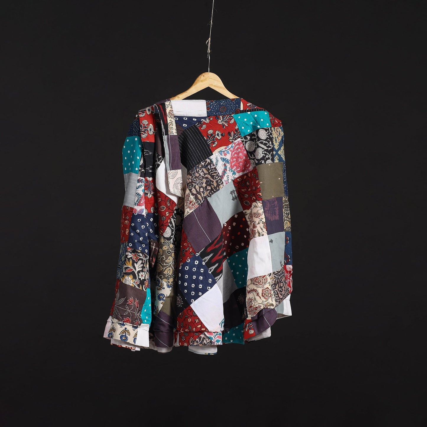 Tukdi patchwork cotton wrap around skirt 08 - handcrafted