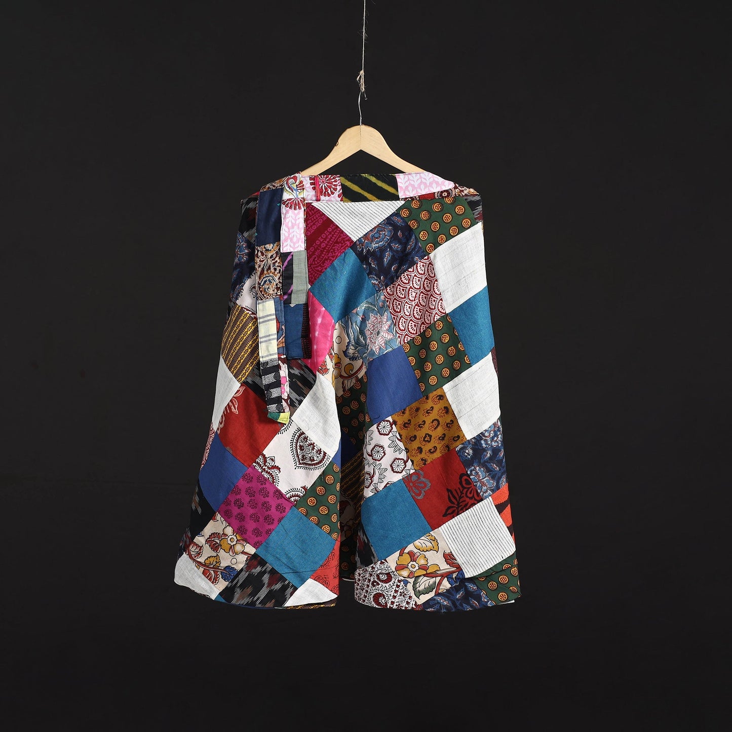 Tukdi patchwork cotton wrap around skirt 13 - handcrafted