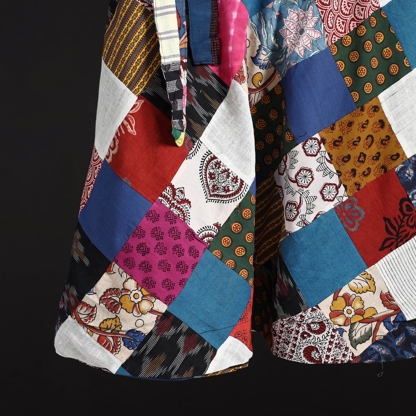 Tukdi patchwork cotton wrap around skirt 13 - handcrafted