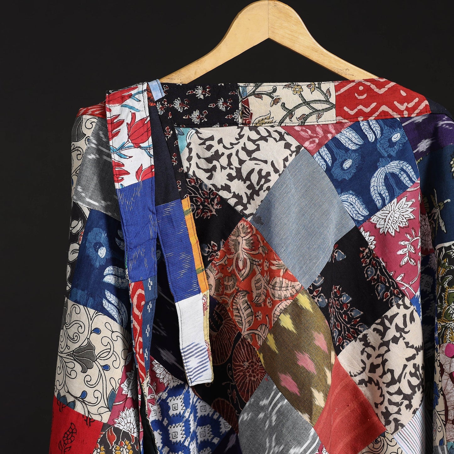 Tukdi patchwork cotton wrap around skirt 16 - handcrafted