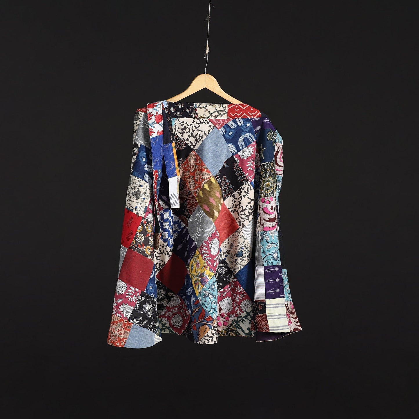 Tukdi patchwork cotton wrap around skirt 16 - handcrafted