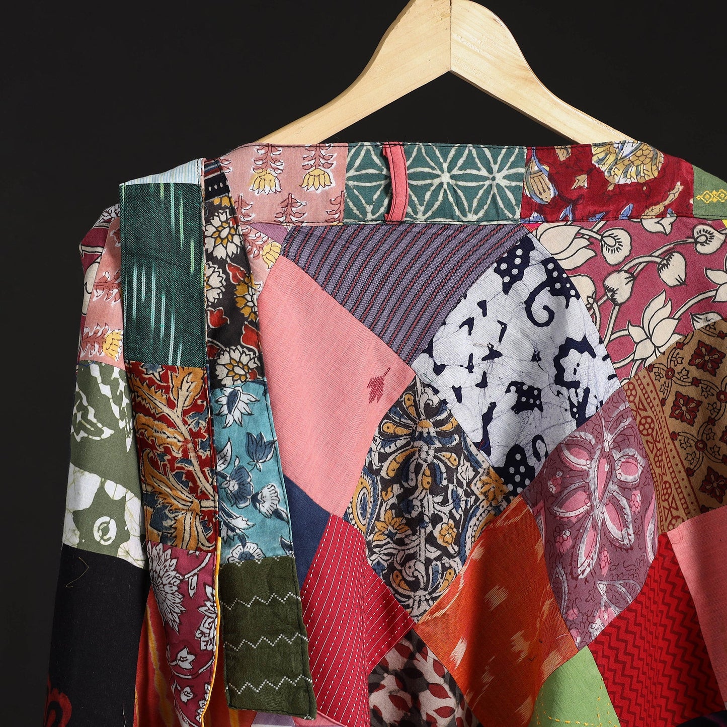 Tukdi patchwork cotton wrap around skirt 20 - handcrafted