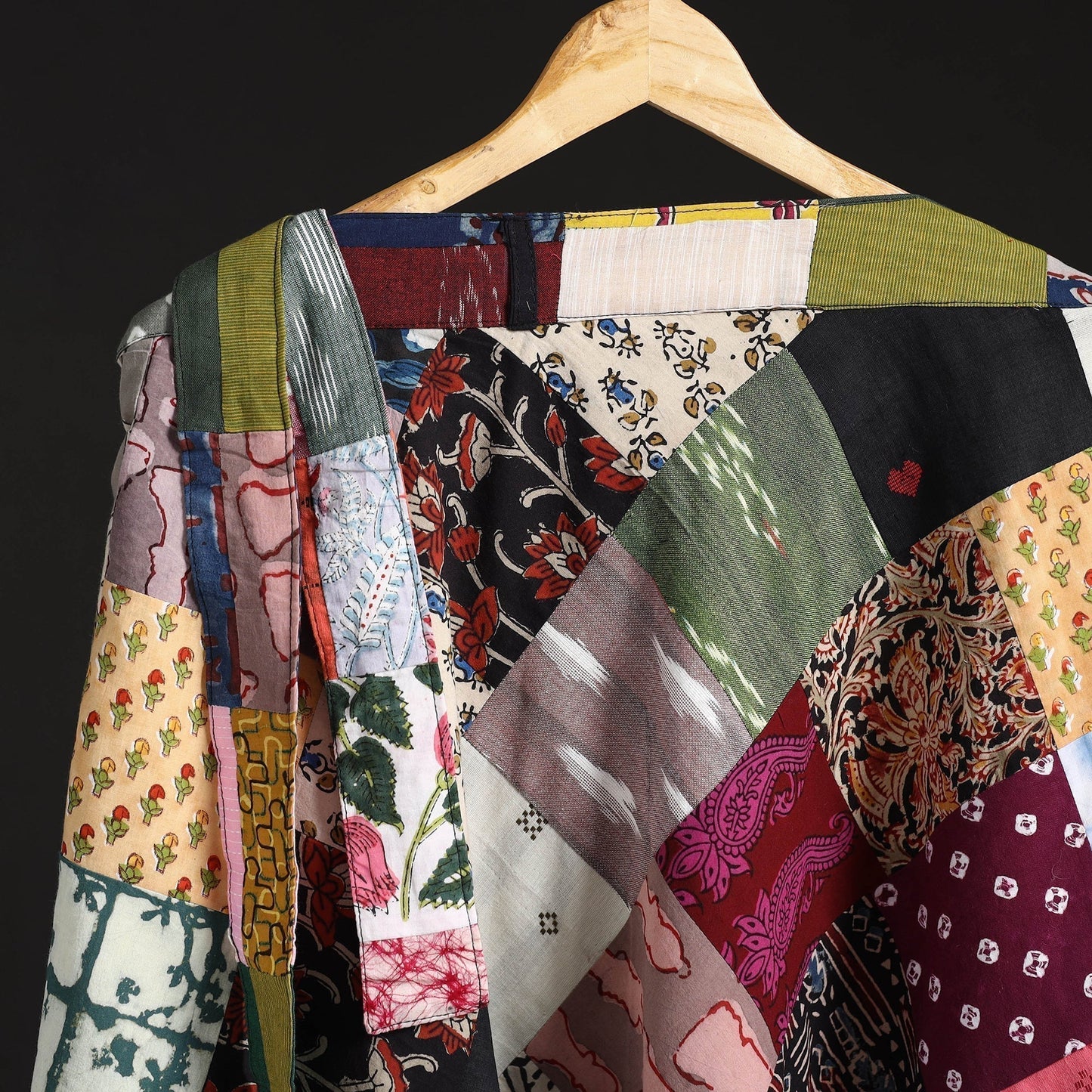 Tukdi patchwork cotton wrap around skirt 30 - handcrafted