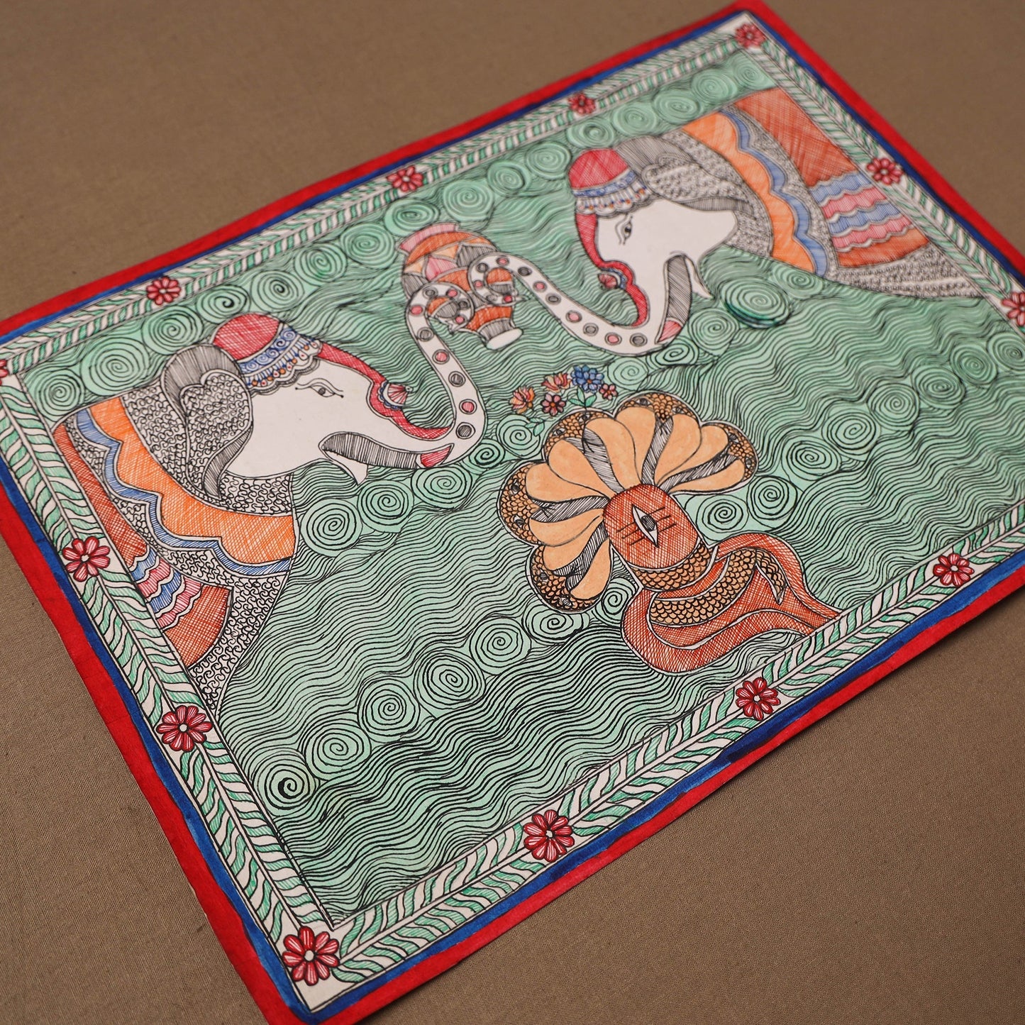 Handpainted madhubani painting by hira devi (11 x 15 in) 30