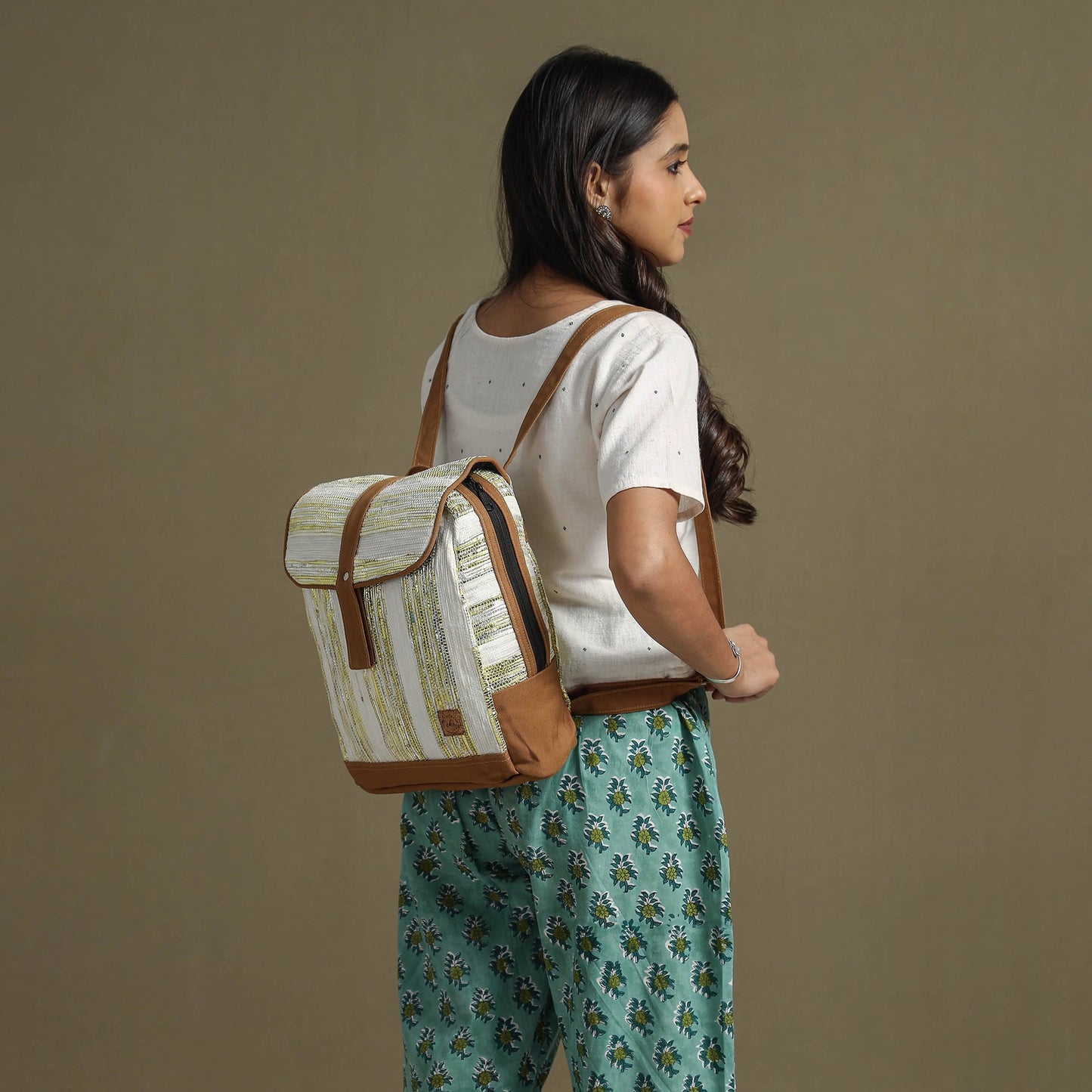 Upcycled Weave Handcrafted Laptop Backpack