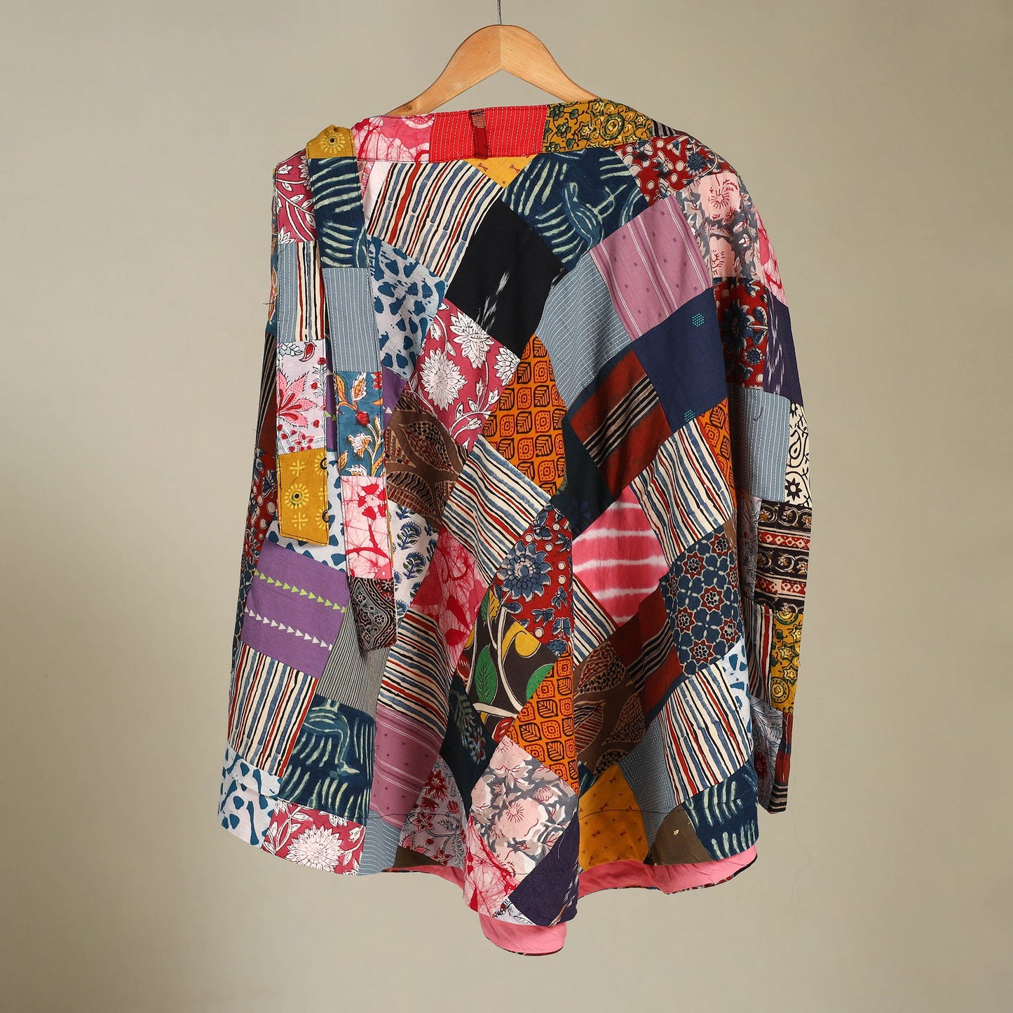 Multicolor Wrap Around Patchwork Cotton Skirt