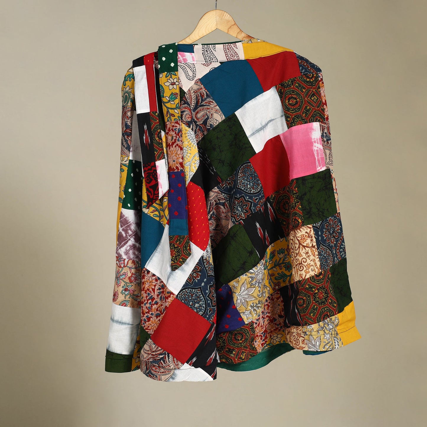 Multicolor Wrap Around Patchwork Cotton Skirt