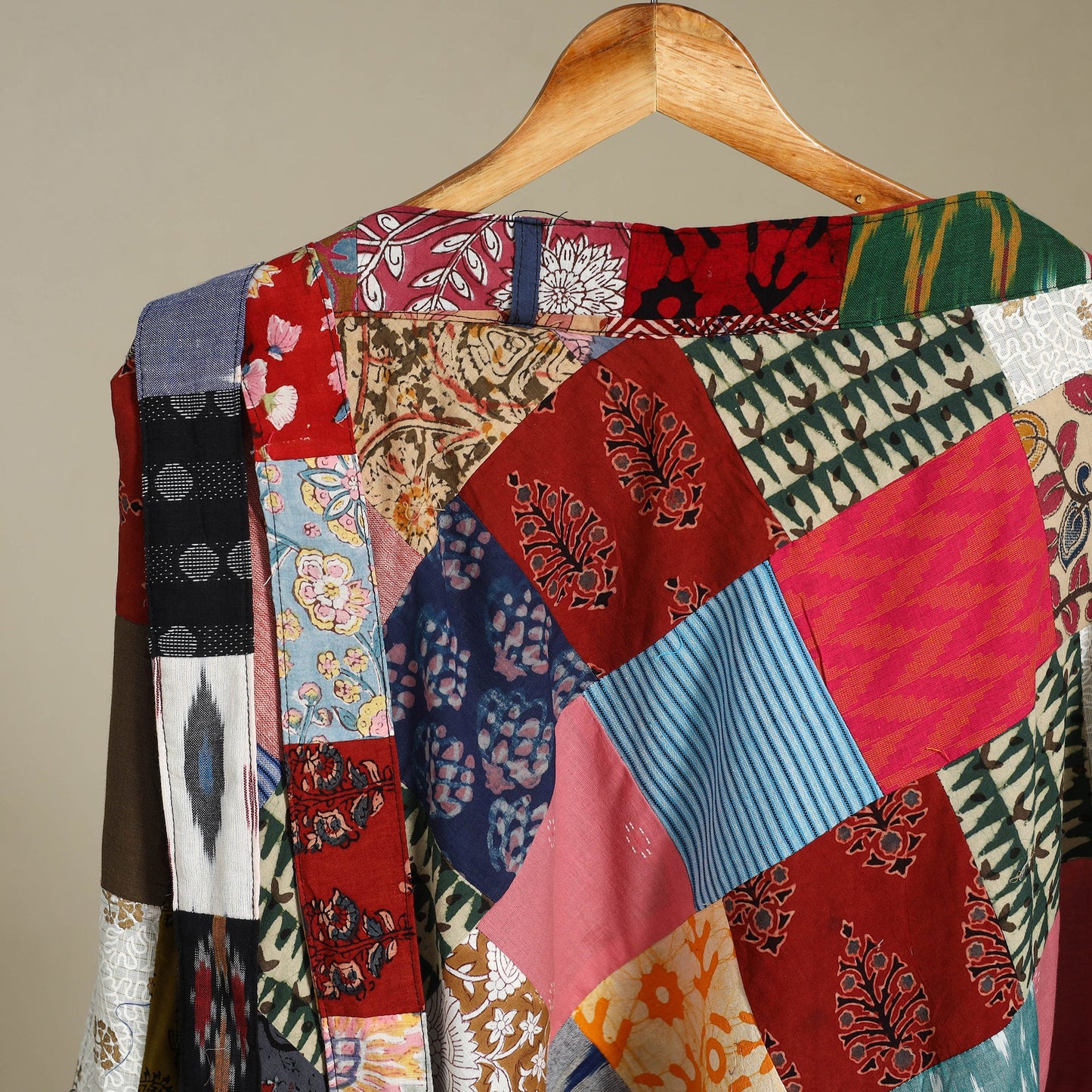 Multicolor Wrap Around Patchwork Cotton Skirt