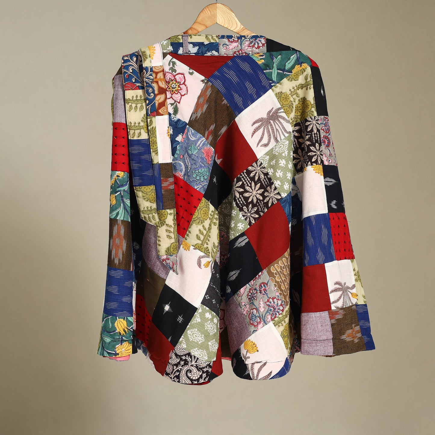 Multicolor Wrap Around Patchwork Cotton Skirt
