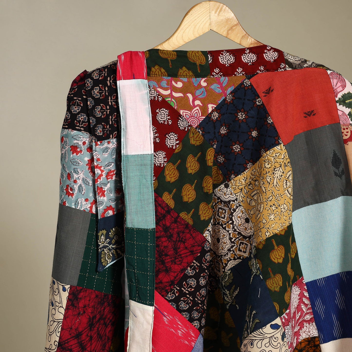 Multicolor Wrap Around Patchwork Cotton Skirt