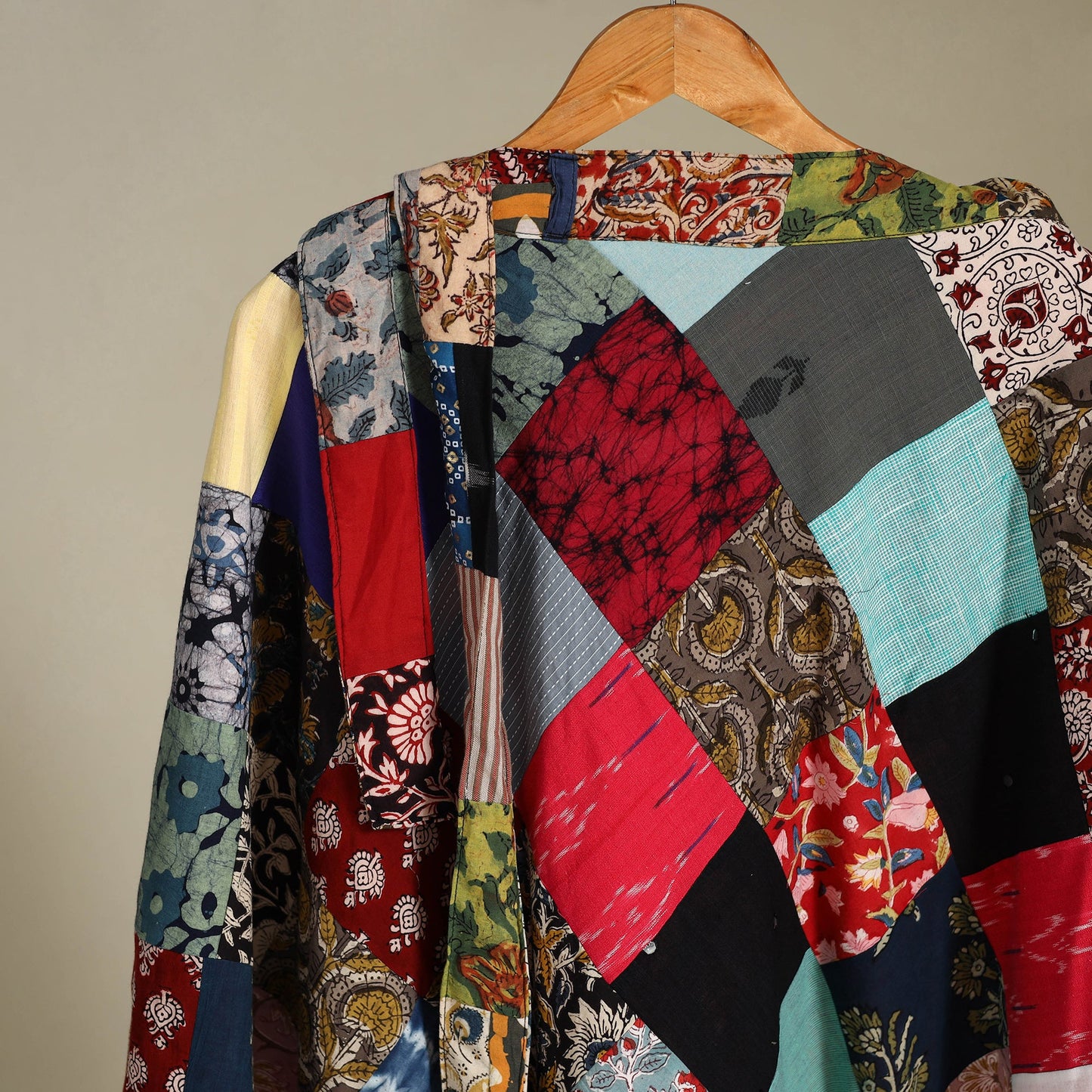 Multicolor Wrap Around Patchwork Cotton Skirt