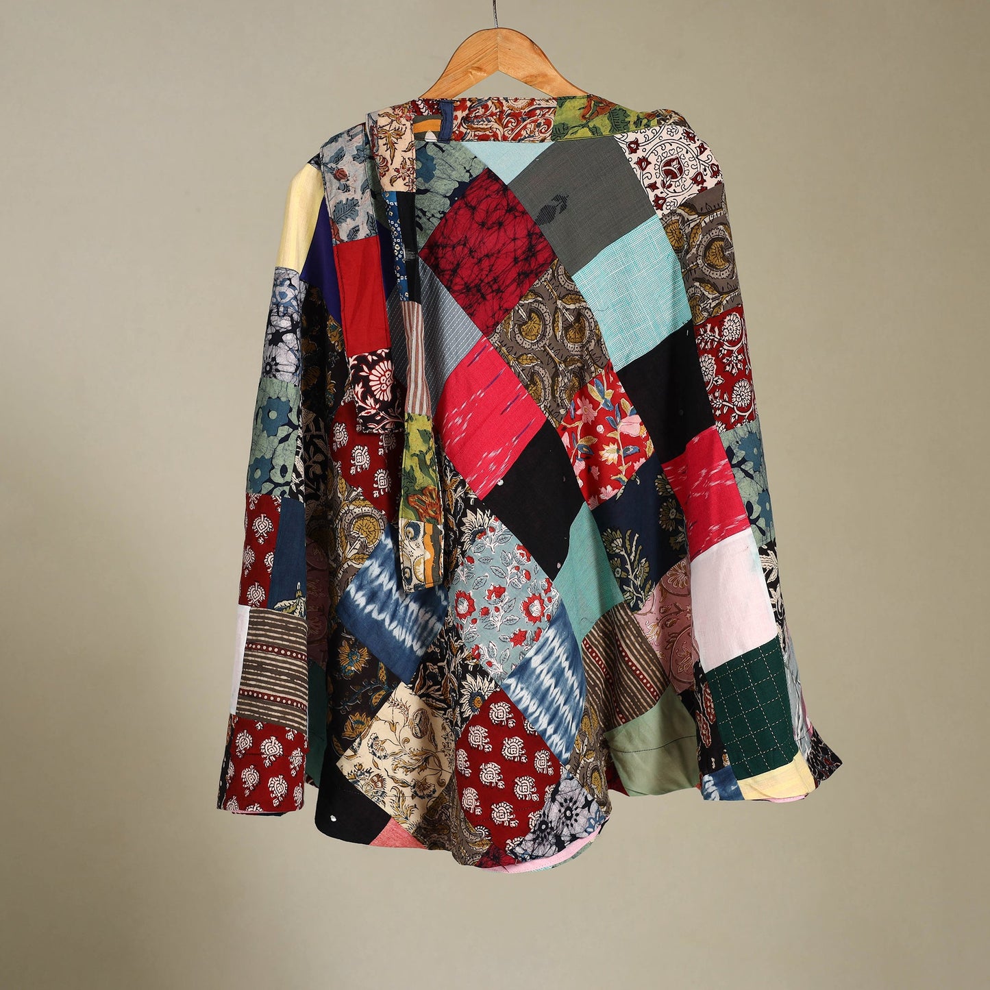 Multicolor Wrap Around Patchwork Cotton Skirt