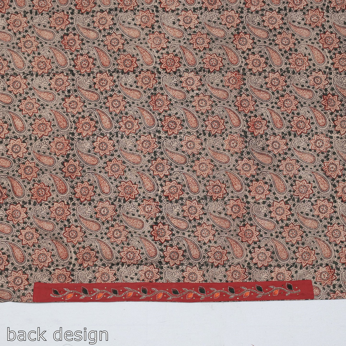 Buy Zardozi Hand Embroidered Kalamkari Cotton Blouse Piece Online at iTokri.com