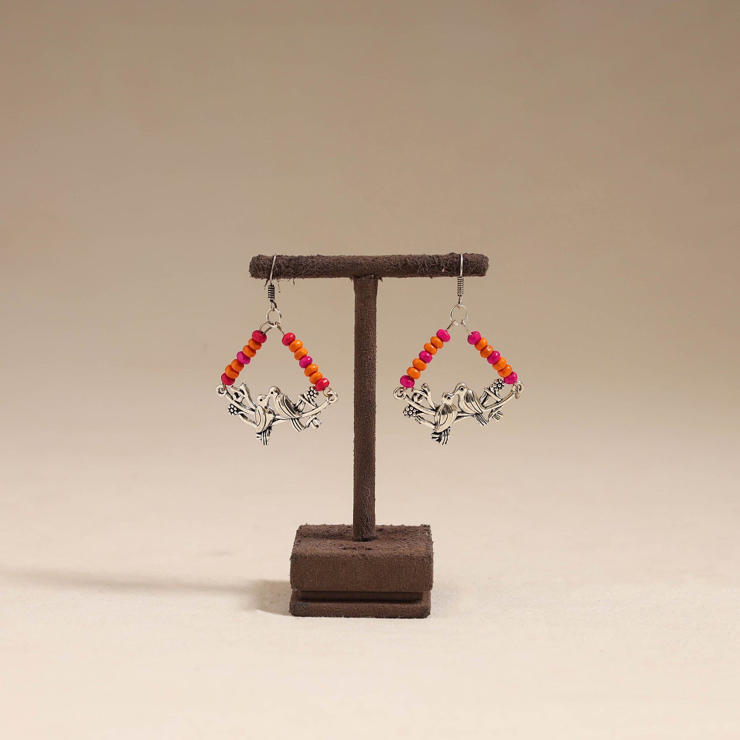 Multicolor - zoya wooden beads earrings with german silver