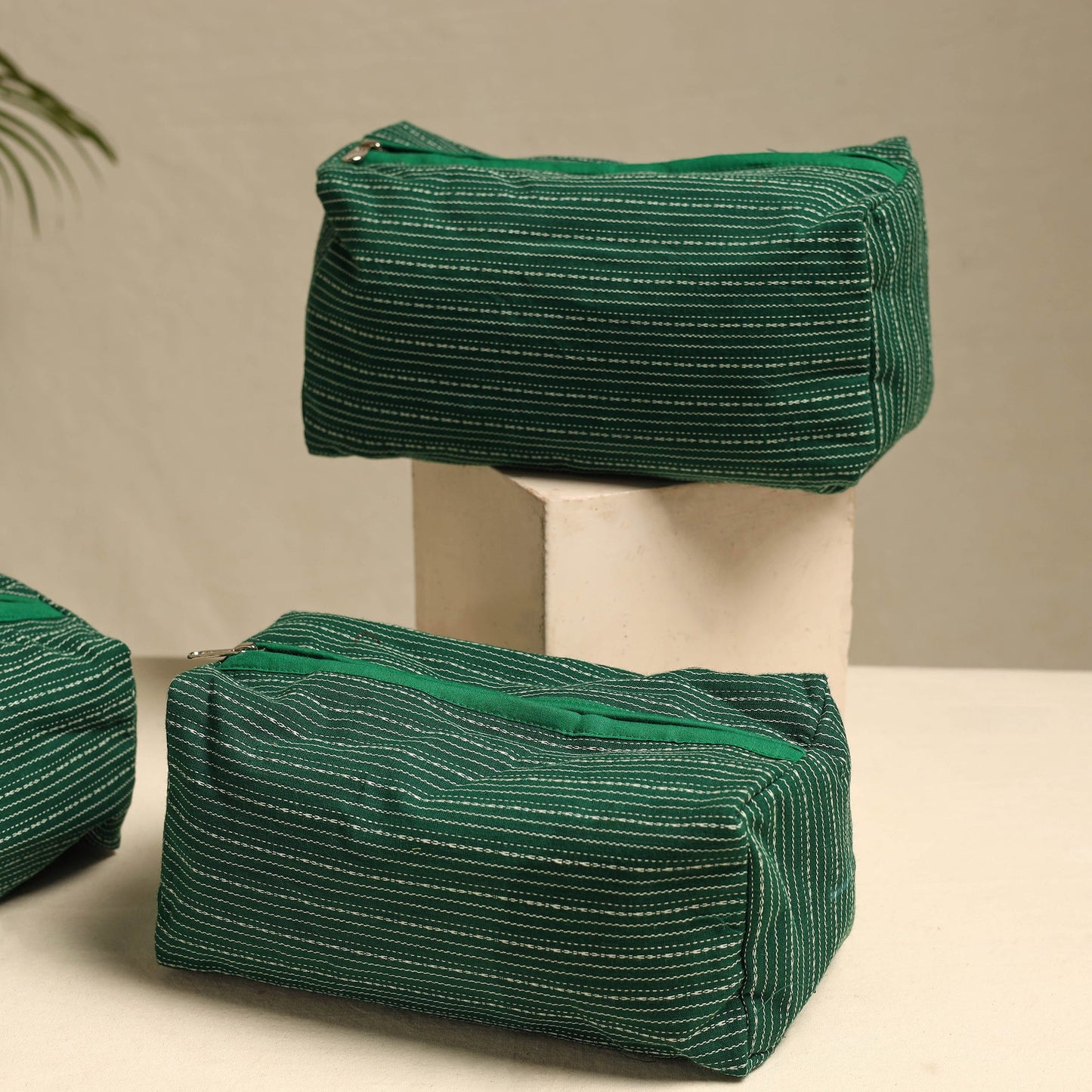 Handmade Cotton Toiletry Bags – Travel Set of 3