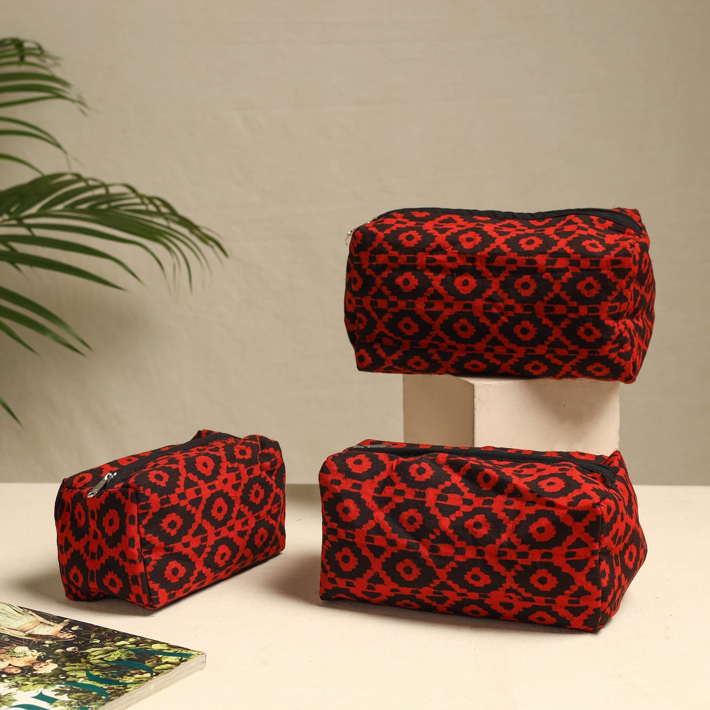 Handmade Cotton Toiletry Bags – Travel Set of 3