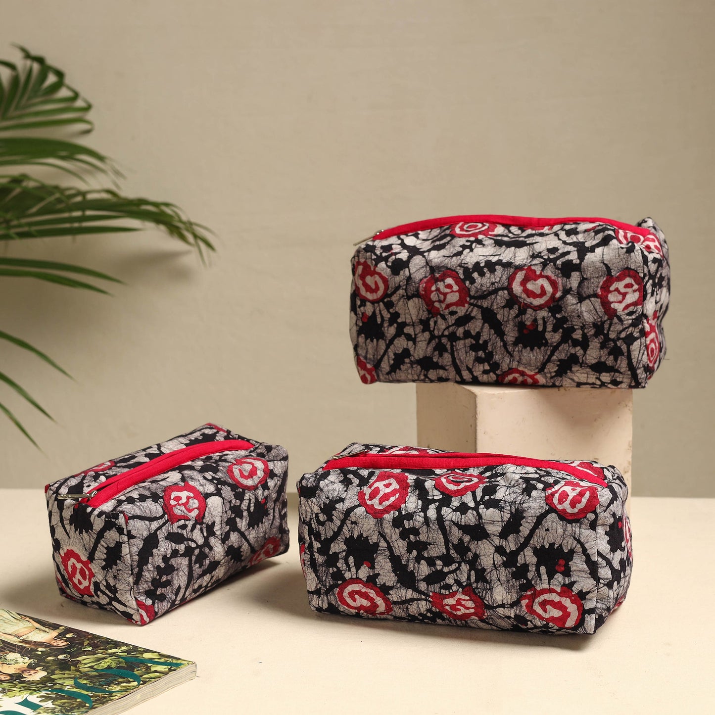 Handmade Cotton Toiletry Bags – Travel Set of 3