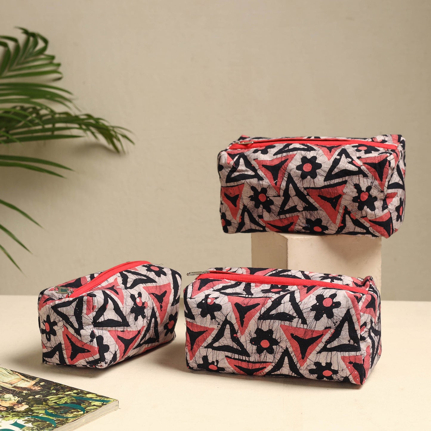 Handmade Cotton Toiletry Bags – Travel Set of 3