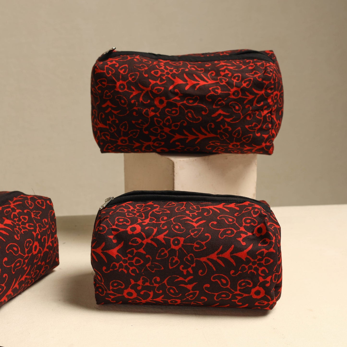 Handmade Cotton Toiletry Bags – Travel Set of 3
