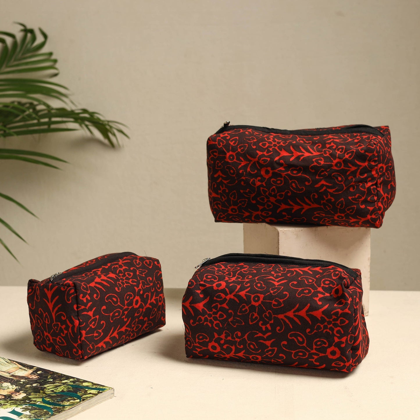 Handmade Cotton Toiletry Bags – Travel Set of 3