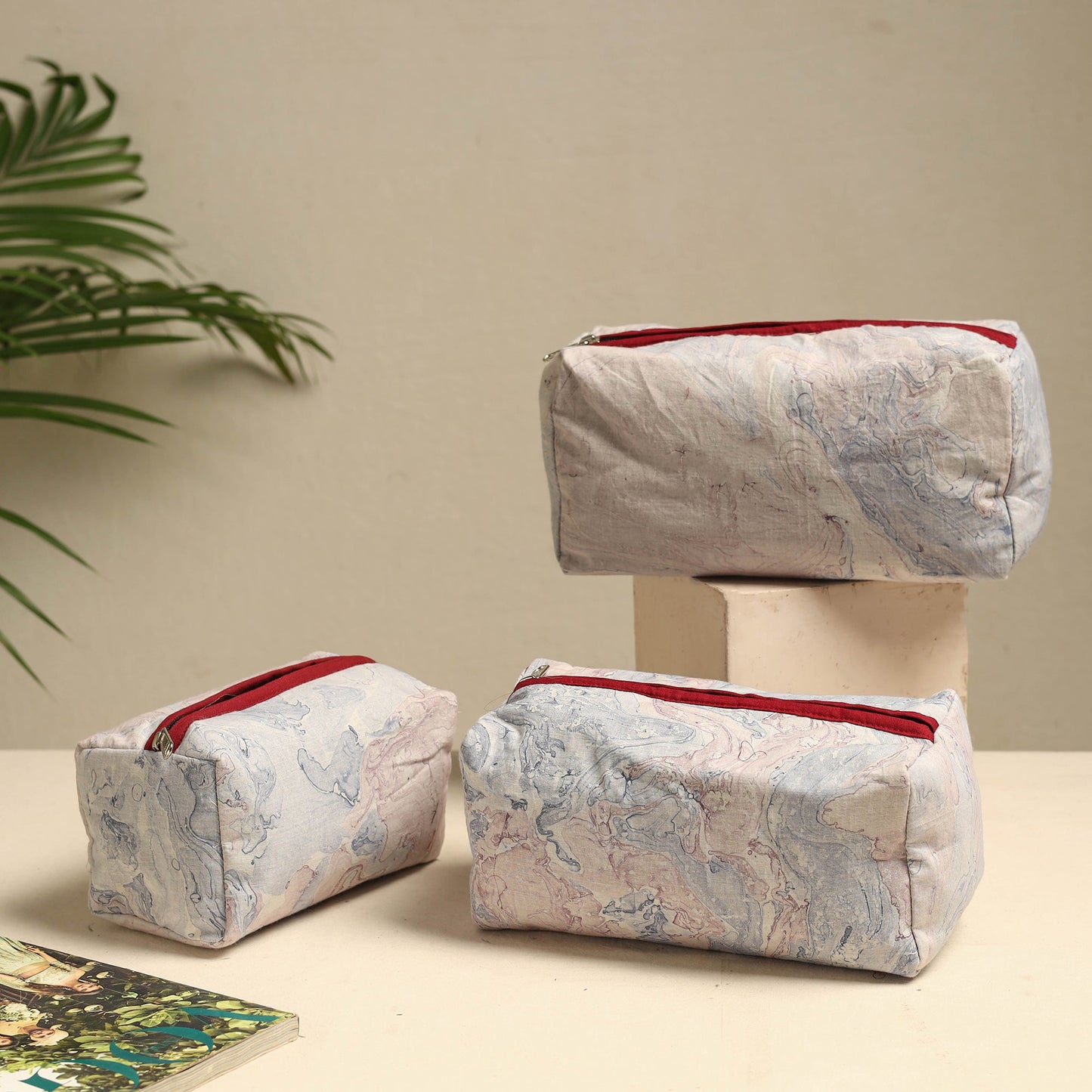 Handmade Cotton Toiletry Bags – Travel Set of 3