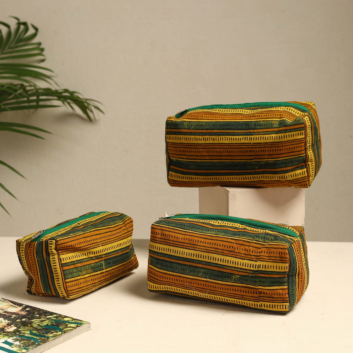 Handmade Cotton Toiletry Bags – Travel Set of 3