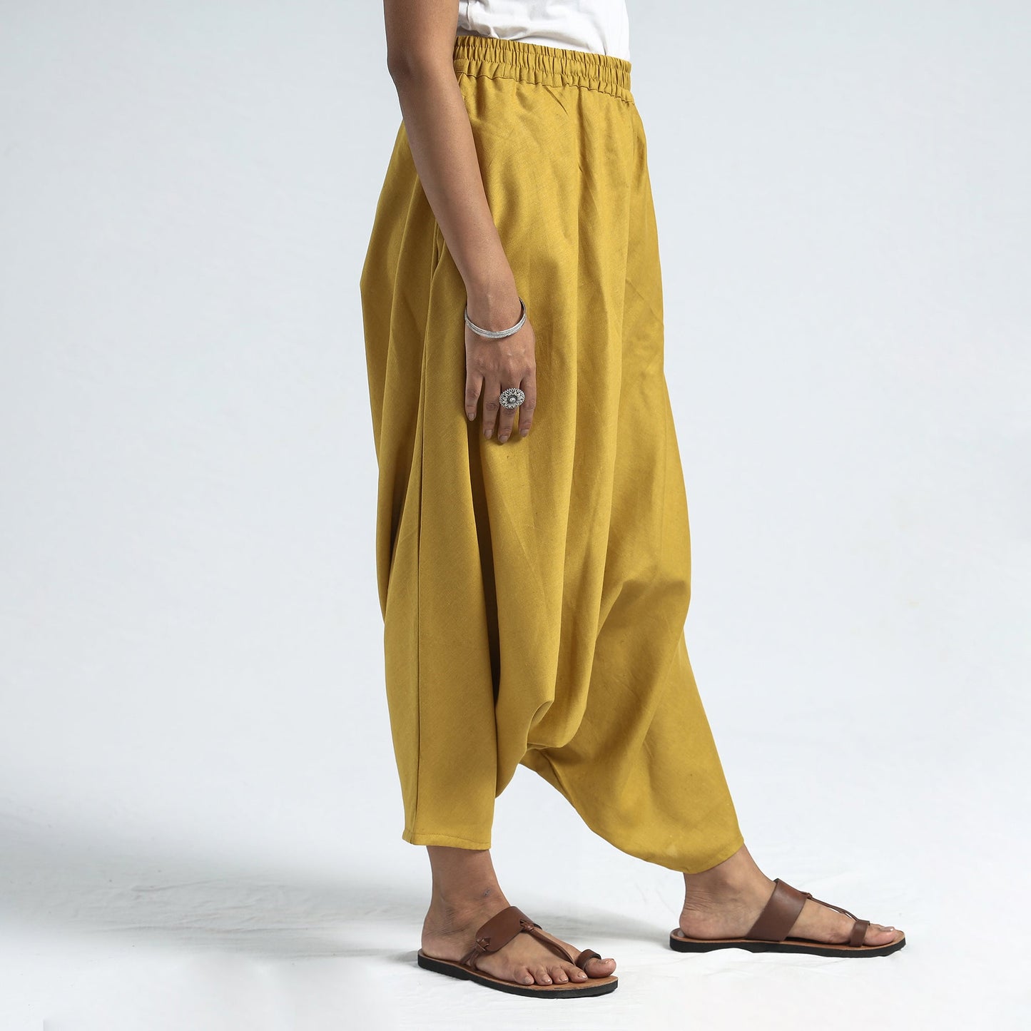Plain Flex Cotton Elasticated Harem Pant