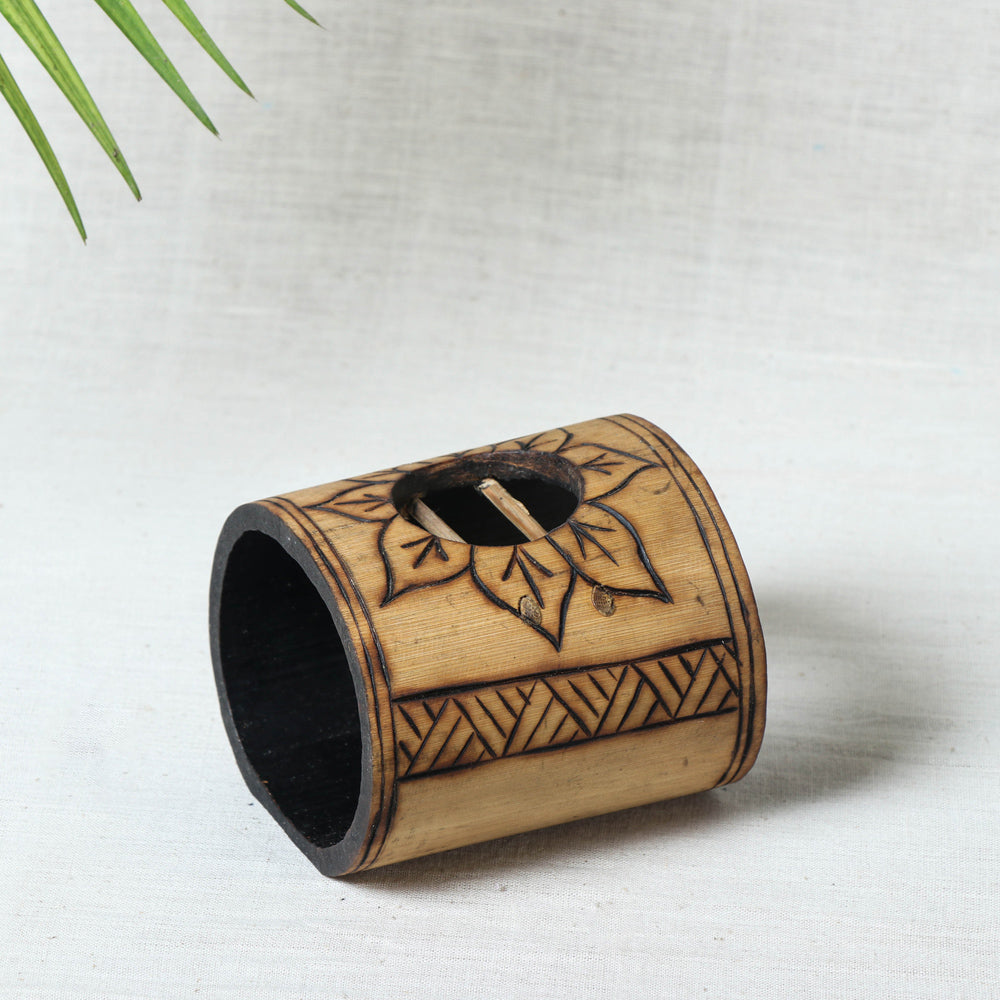 Natural Bamboo Single Candle Stand