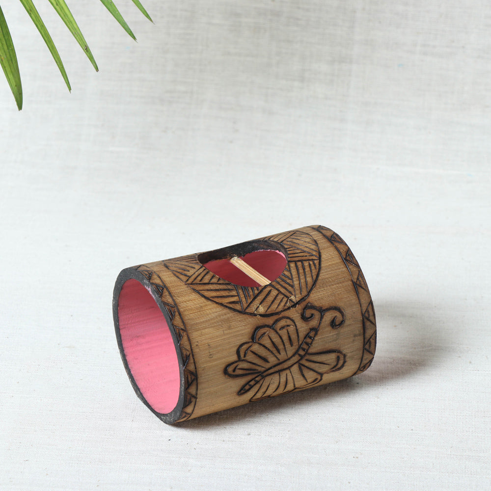 Natural Bamboo Single Candle Stand