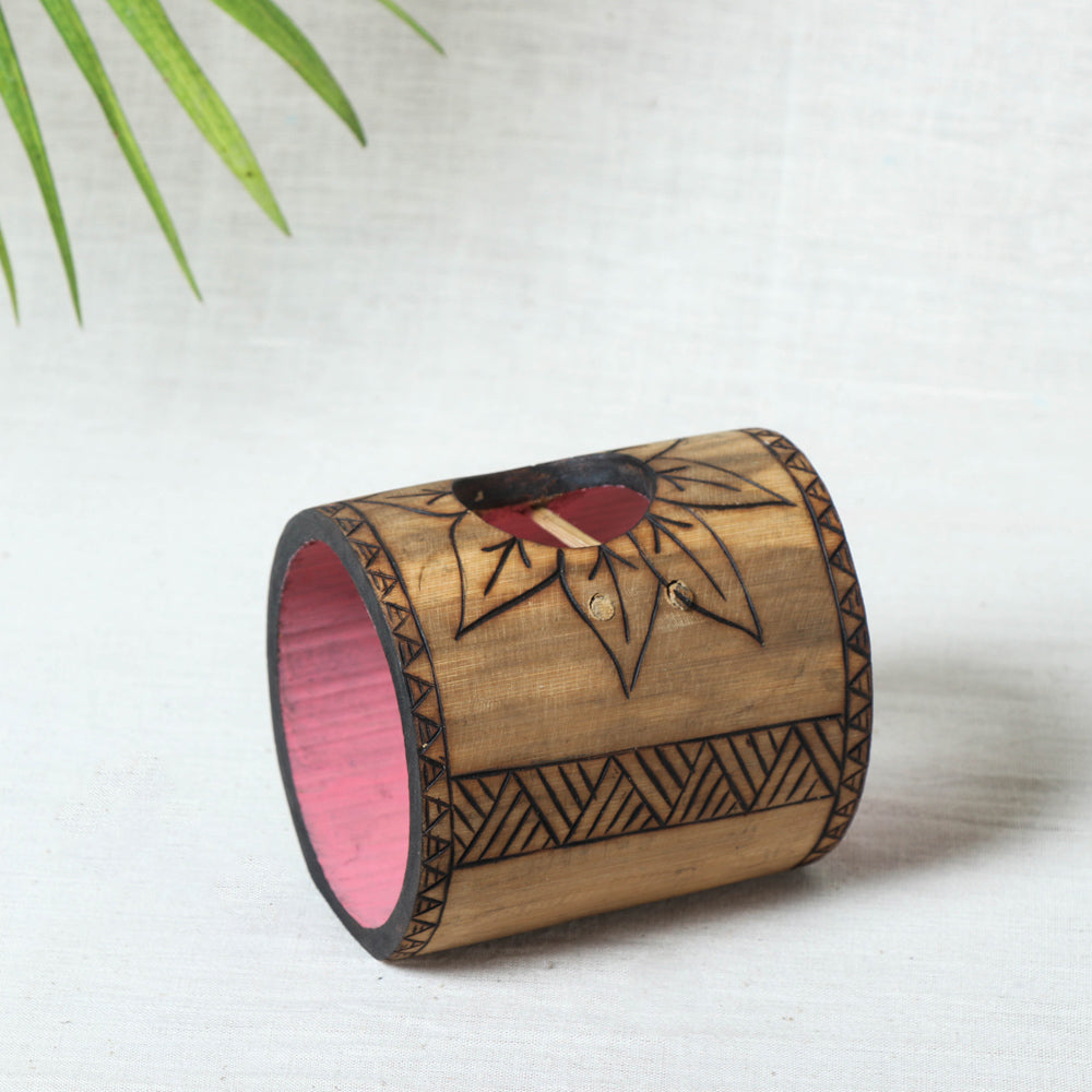 Natural Bamboo Single Candle Stand