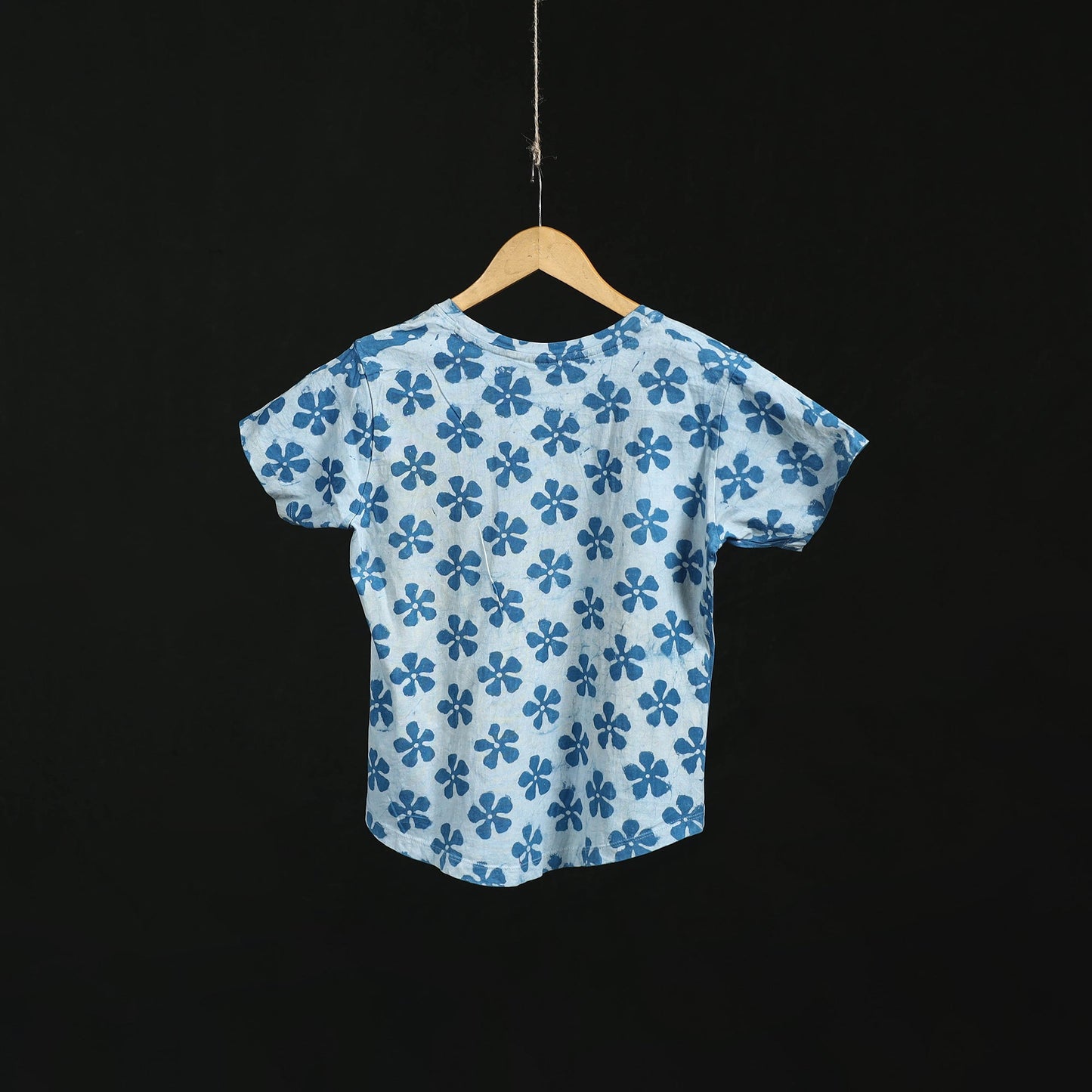Natural dyed bindaas block art printed cotton v neck