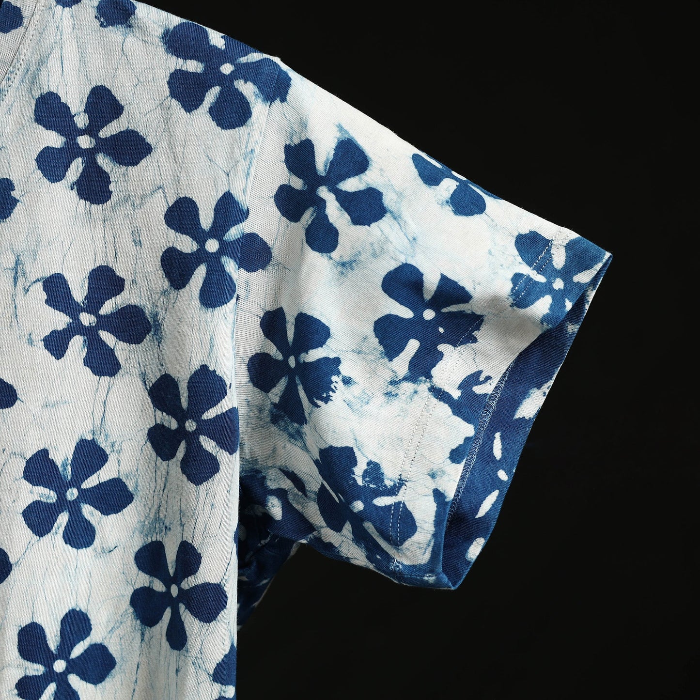 Natural dyed bindaas block art printed cotton v neck