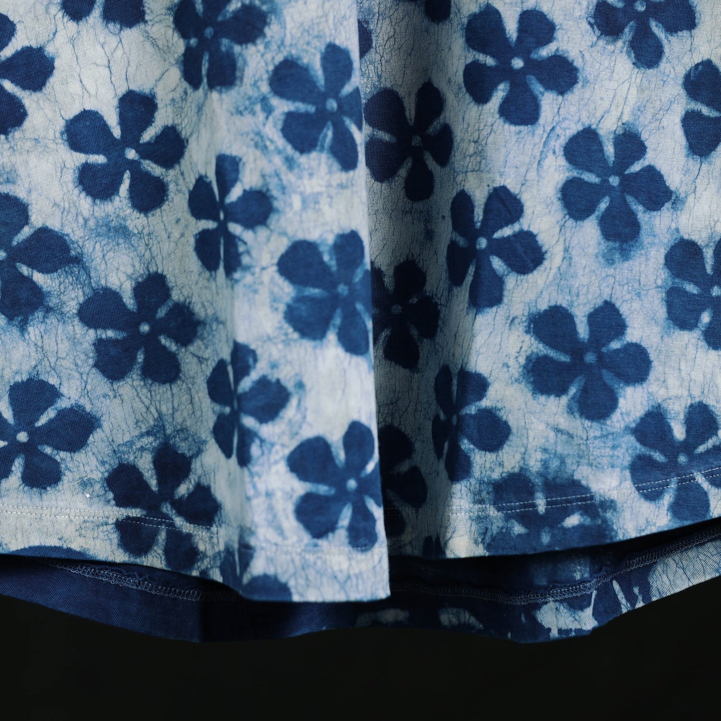 Natural dyed bindaas block art printed cotton v neck