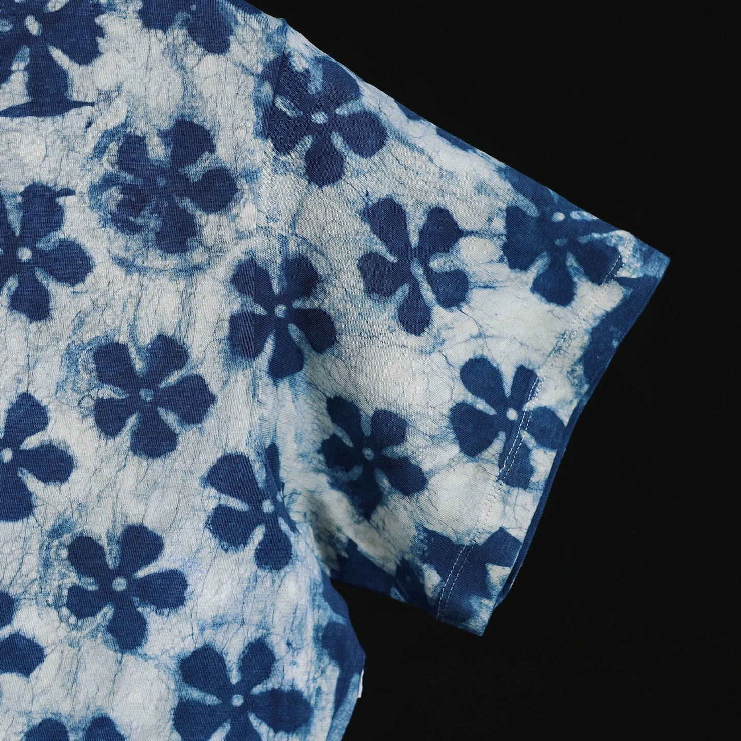 Natural dyed bindaas block art printed cotton v neck