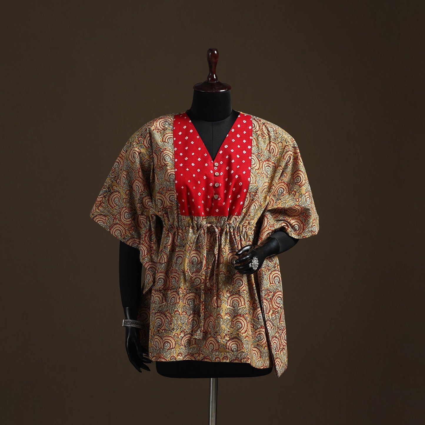 Natural dyed hand block kalamkari print patchwork cotton