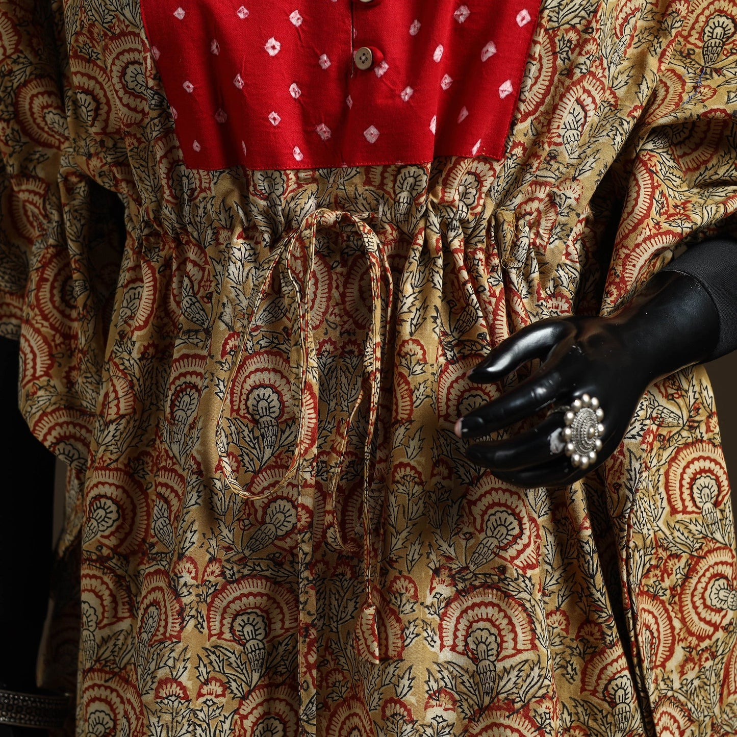 Natural dyed hand block kalamkari print patchwork cotton