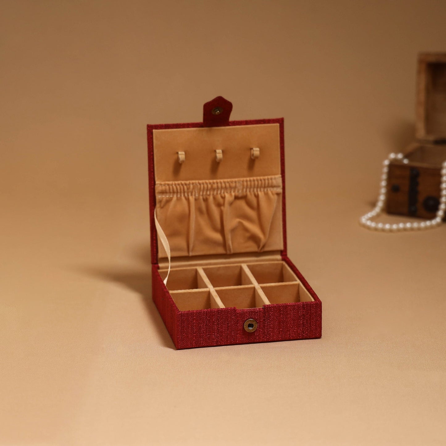 Natural dyed handpainted kalamkari jewellery box 16