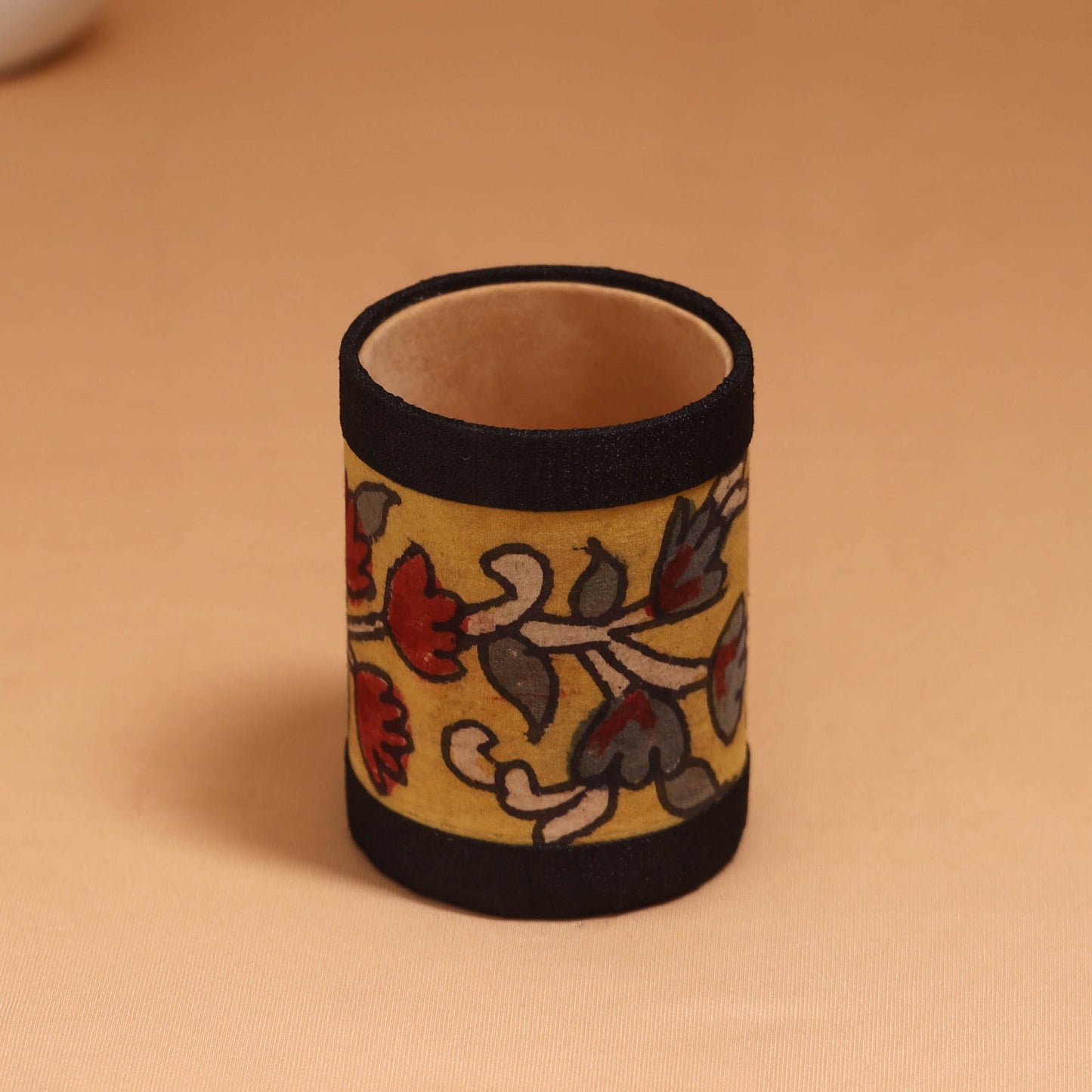 Natural dyed handpainted kalamkari pen stand 02