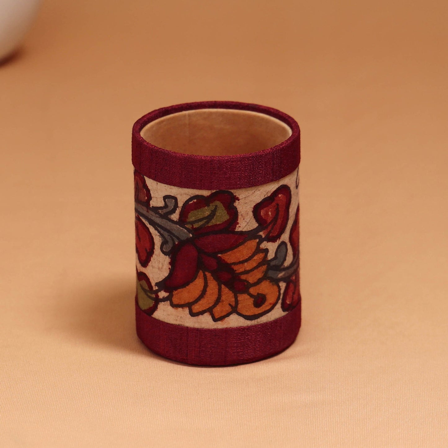 Natural dyed handpainted kalamkari pen stand 05