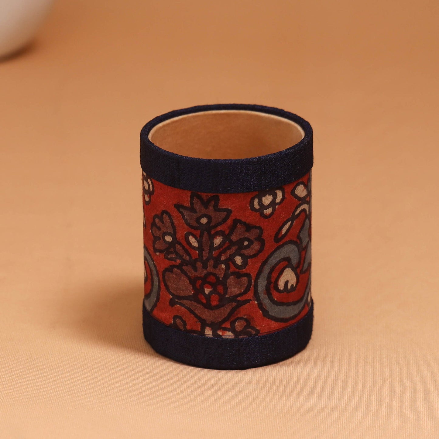 Natural dyed handpainted kalamkari pen stand 06