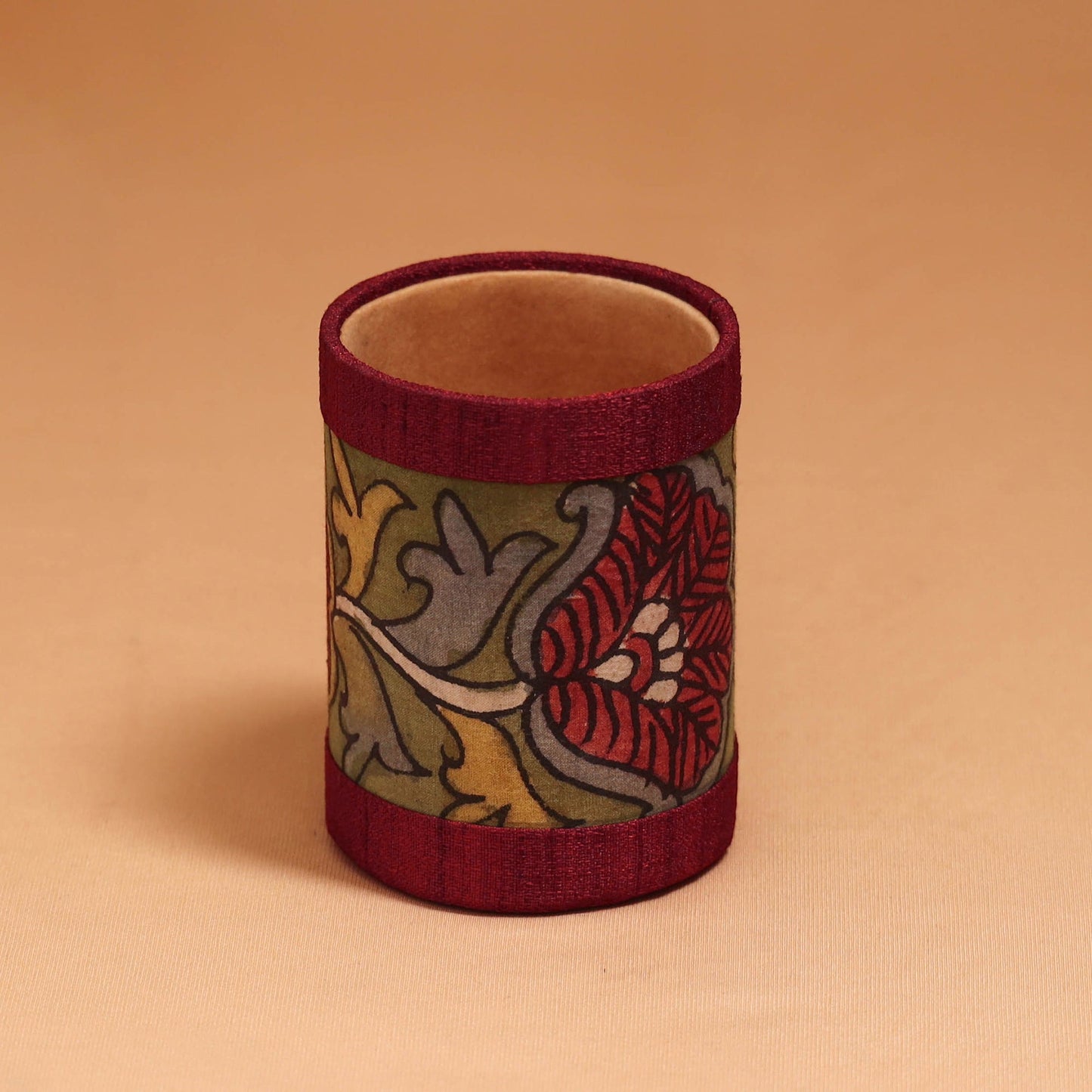 Natural dyed handpainted kalamkari pen stand 11